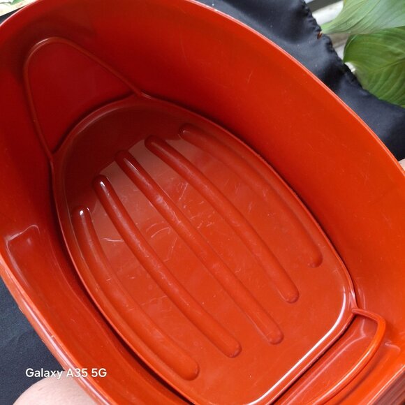 Tupperware Oval Orange & White Food Storage Container With Lid 3.5L Capacity Dur - Picture 6 of 7